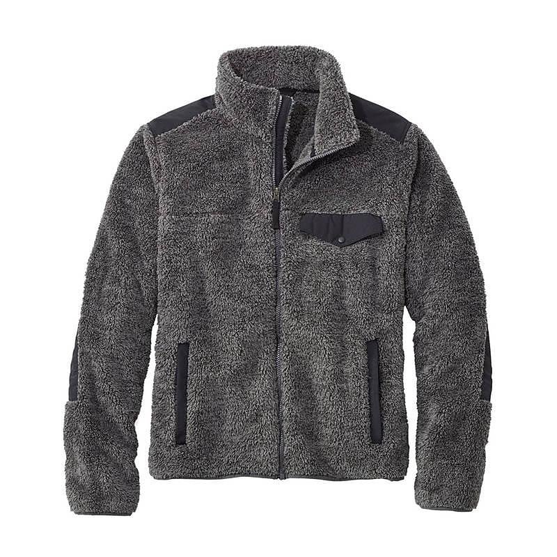 Rogoman Men's Stand Collar Paneled Fleece Cardigan Jacket