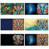 6pcs Diamond Painting Elephant Greeting Card Kits with Envelopes for Family Friend Gifts