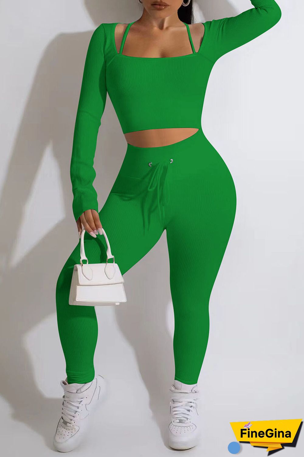 Yellow Casual Street Solid Patchwork Square Collar Long Sleeve Two Pieces