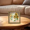 Diamond Painting Wooden Double-Sided Vase of sunflowers Ornaments Kit with Photo Frame Desktop