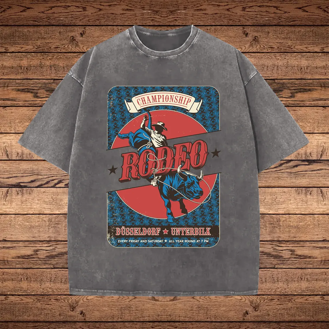 Championship Rodeo Graphic Print Washed T-shirt