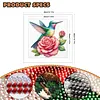 Humming Rose Glass Bead Partial 11CT DIY Stamped Cross Stitch Kits for Beginners Adults Home Decor Cross Stitch Art and Crafts Kits 14.04x14.04in tapestrymarket