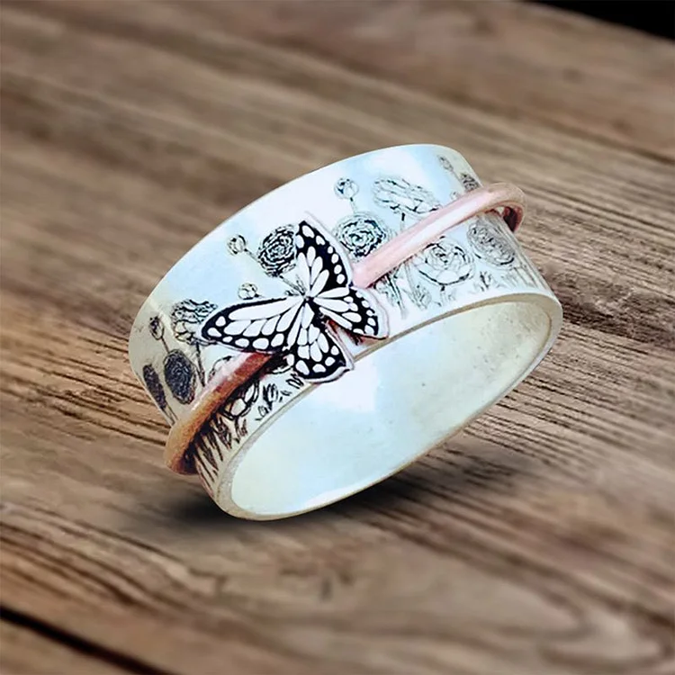 For Self - S925 I am The Storm Butterfly Spinner Ring
