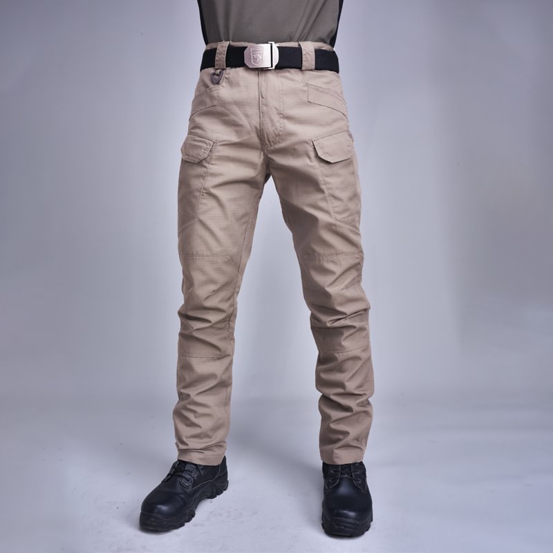 Men's Solid Color Casual Cargo Pants-VESSFUL