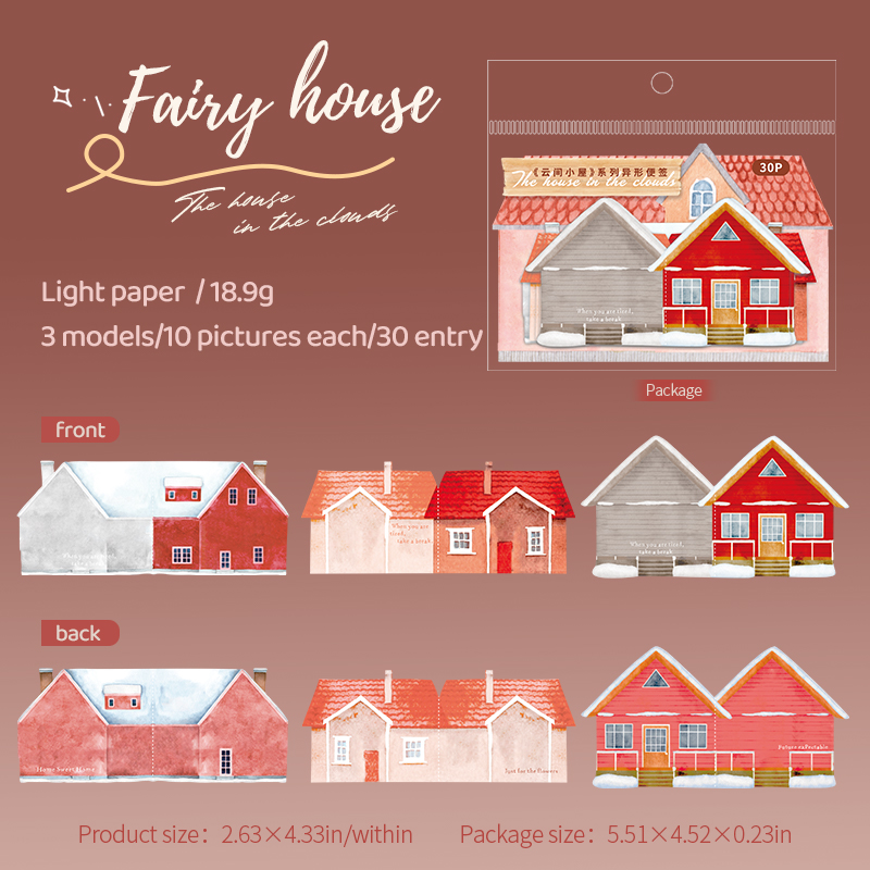 Memo Pad - The House in The Clouds Series Cute Building Landscaping 
