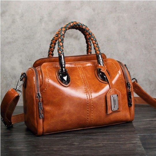 Women Vintage Handbag Oil Wax Leather Crosssbody Bag