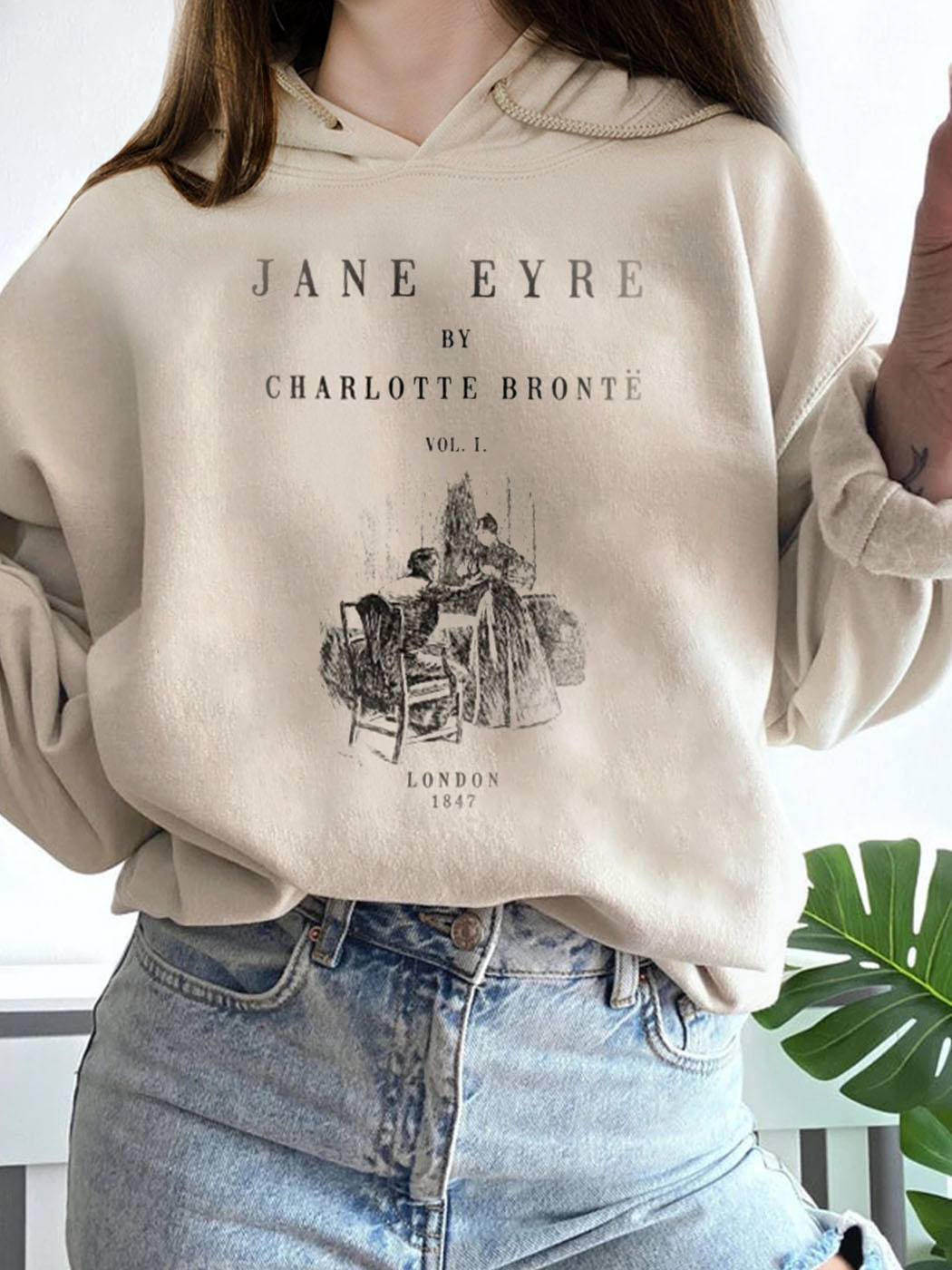 Women Book Print 90s Y2K Hoodie