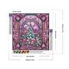 Diamond Painting -DIY Round Drill Stained Glass Pink Christmas