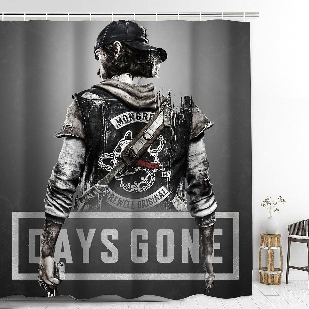Days Gone Ps5 Bathroom Shower Curtain with Hooks Extra Long Bath Decoration