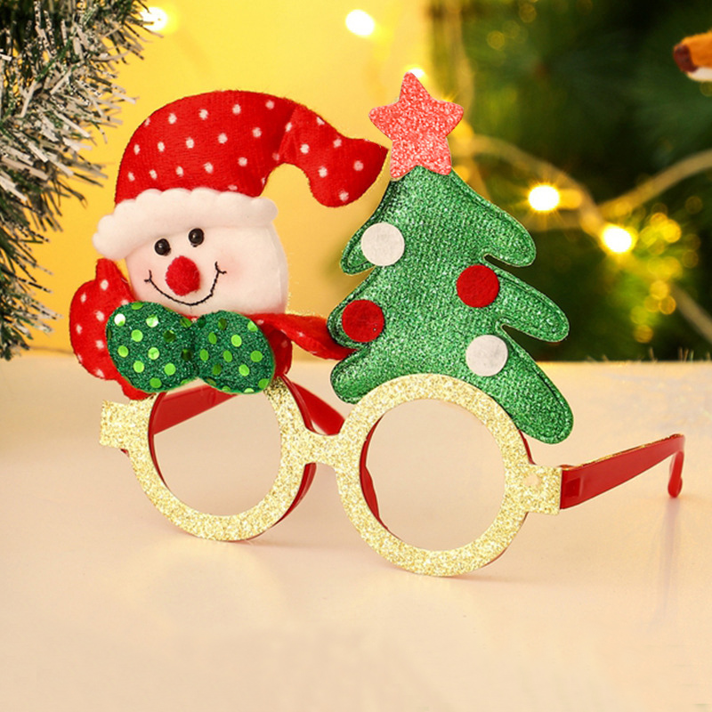 Christmas Green Cartoon Elk Christmas Trees Glasses 2024 - Flycurvy 