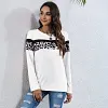 Women's Crew Neck Leopard Print Long Sleeve T-Shirt