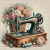 Flower Sewing Machine-11CT Stamped Cross Stitch 45*45cm/17.72*17.72in tapestrymarket