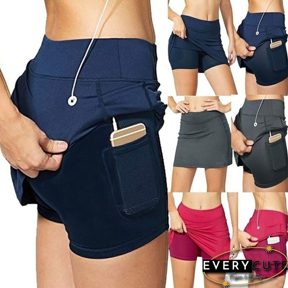 Summer Fashion Women's Active Athletic Skort Skirt With Pockets For Running Tennis Workout