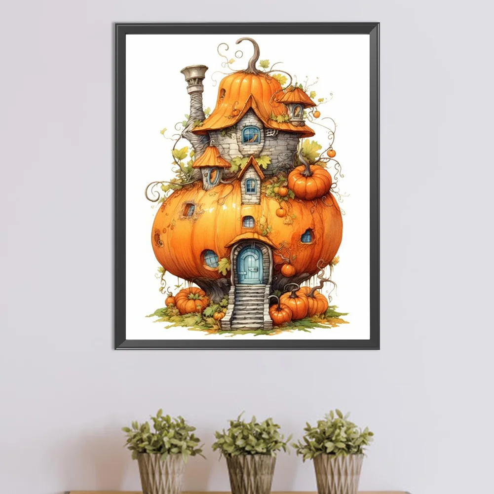 Diamond Painting - Full Round Drill - Pumpkin House(Canvas|40*50cm)