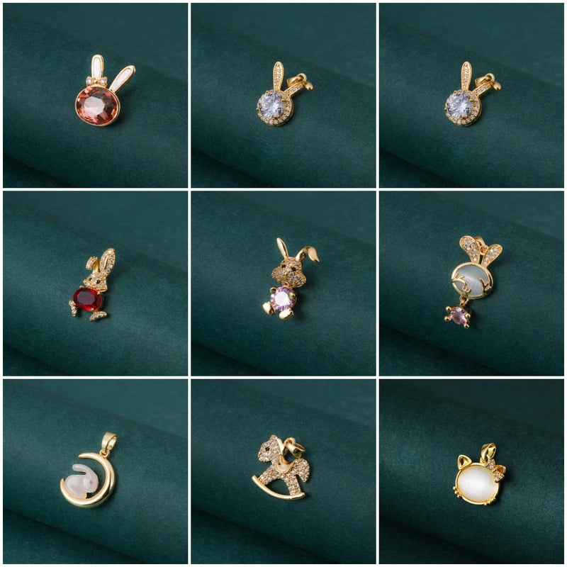 1 Piece 1-2cm Copper Zircon Geometric Jewelry Accessories Pendant