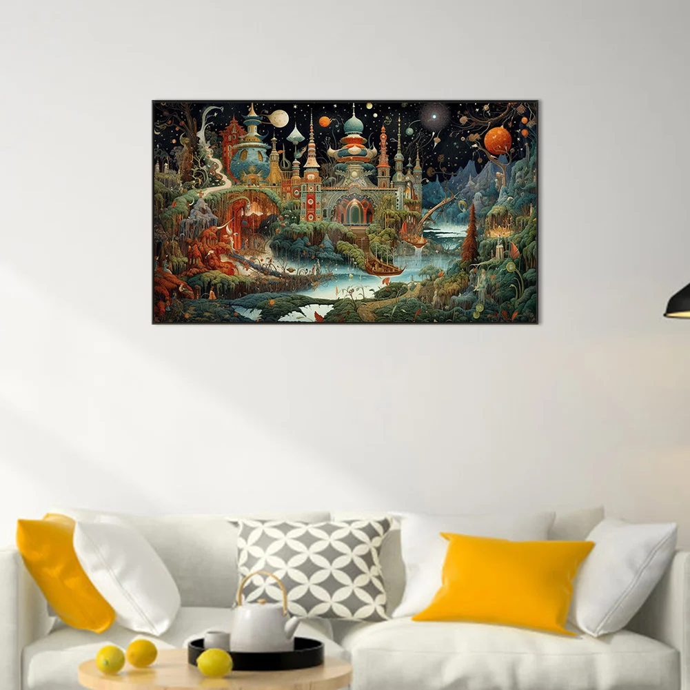Partial AB Diamond Painting - Full Round Drill - Castle(Canvas|45*75cm)