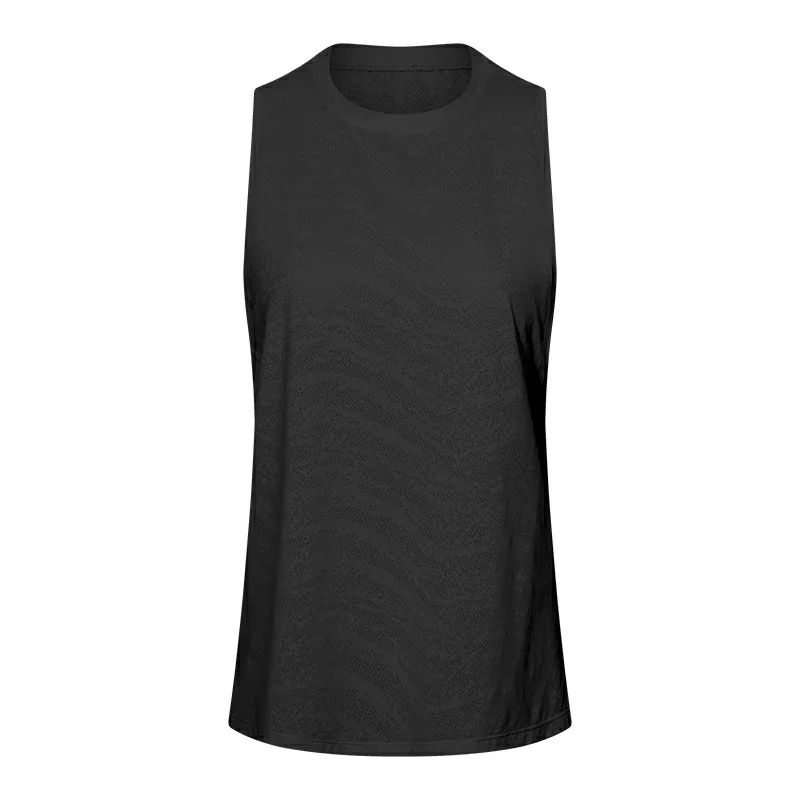 Jacquard Weave Lightweight See Through Quick Dry Breathable Loose Yoga Running Tank Top
