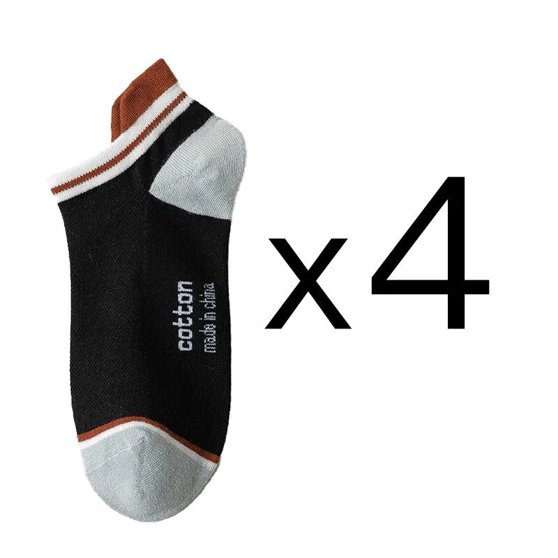 4 Pairs Men Cotton Socks Breathable Four Seasons Fashion Ankle Sock High Heel Wear Mesh Strong Elasticity Sweat funny street