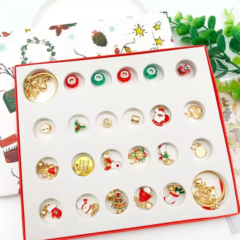 24 Days Countdown Calendar DIY Christmas Bracelets Set