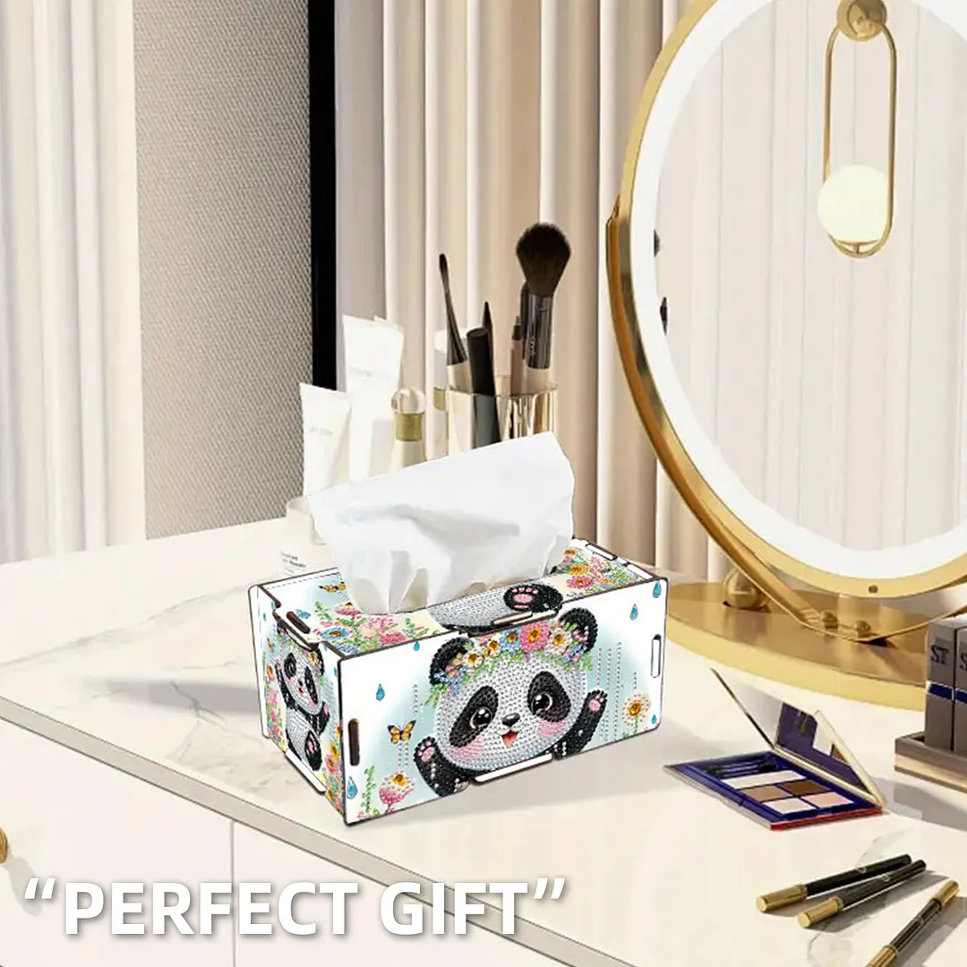 Panda DIY Diamond Art Paper Towel Holder for Home and Office Decoration