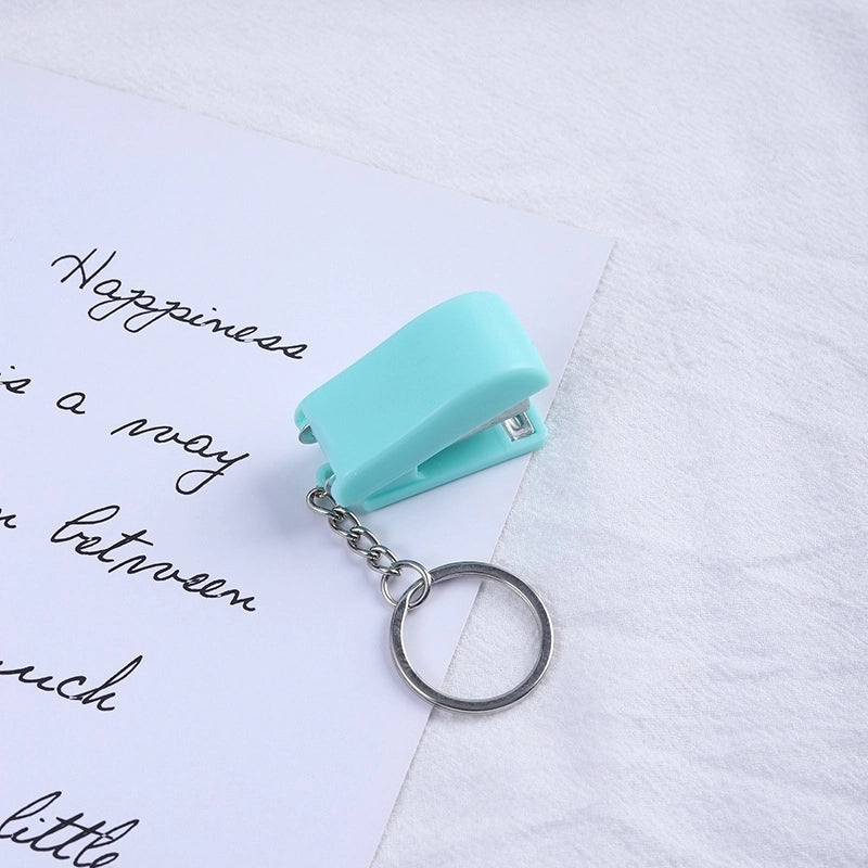 Cute Cartoon Macaron Color Student Creativity Mini Stapler Keychain