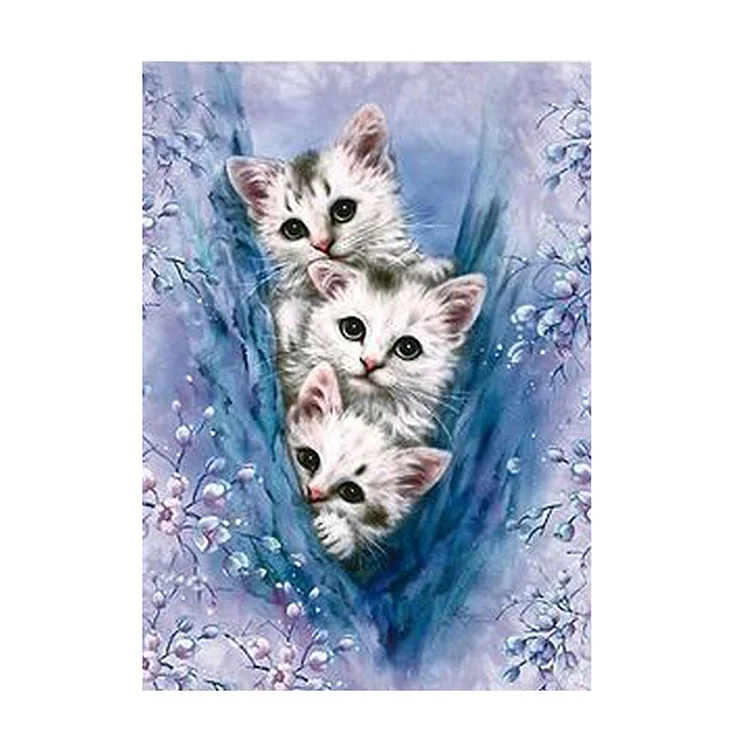 Three Cats - Partial Round Drill Diamond Painting - 30x40cm(Canvas)