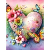 Papillons Coeurs Et Fleurs-Foret rond Peinture au diamant-30*40CM