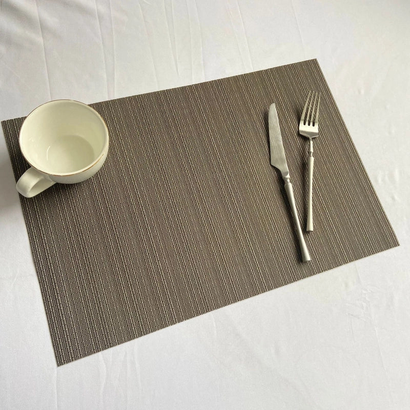 Cross-border Solid Color European-style Pvc Woven Insulation Western-style Placemat Hotel Home Teslin Dining Table Cushion Coaster