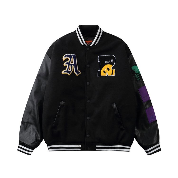 Letter Printed Men's plus Size Retro Sports Long Sleeve Casual Loose Thick Baseball Uniform Men Cotton Padded Jackets