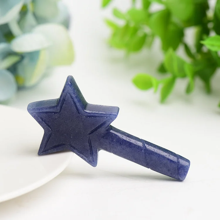 2.7" Star Magic Wand Crystal Carving