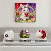 DIY Pearl Painting Rainbow Rabbit for Home Decor with Frame(25x25cm)