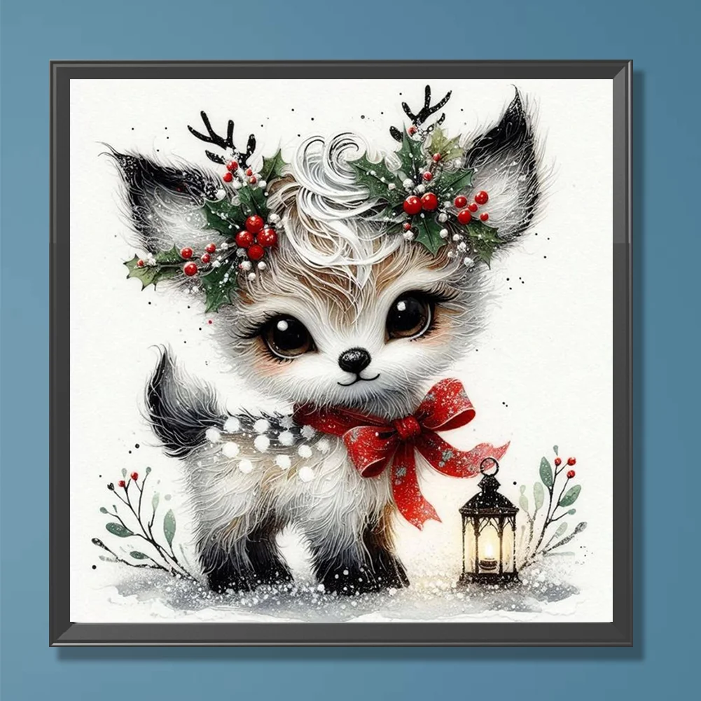 Diamond Painting - Full Round Drill - Winter Deer(Canvas|30*30cm)