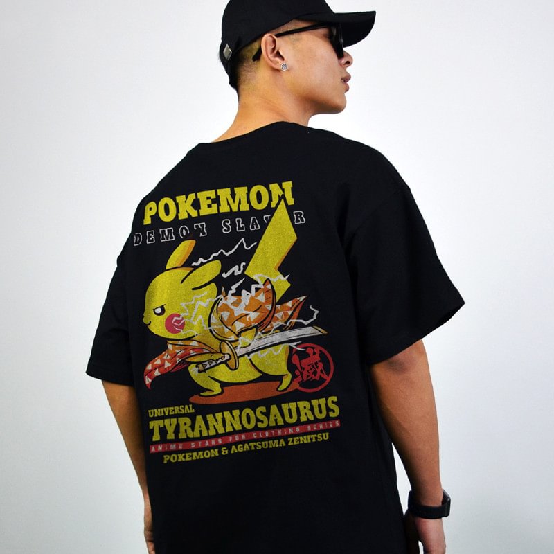Pure Cotton Kawaii Pokemon Cosplay Demon Slayer Graphic T-shirt weebmemes