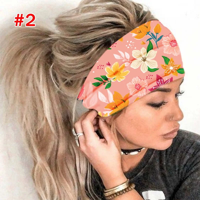 Sdrawing Sdrawing Printed Headwear Women's Headcarripe Sports Headband Fashion Wide-Border Yoga Headbands Breathable Soft Hair