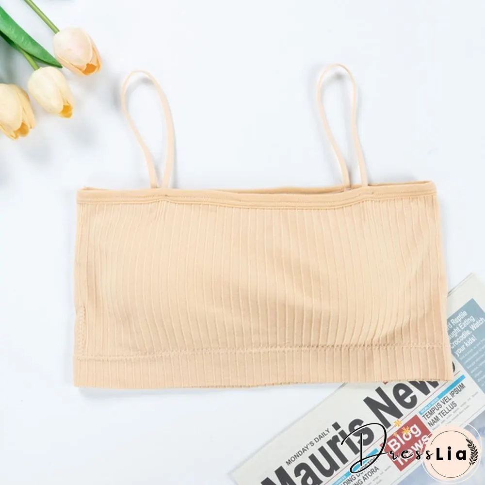 Fashion Womens Sleeveless Striped Bra Padded Tank Tops Spaghetti strap bralette crop top