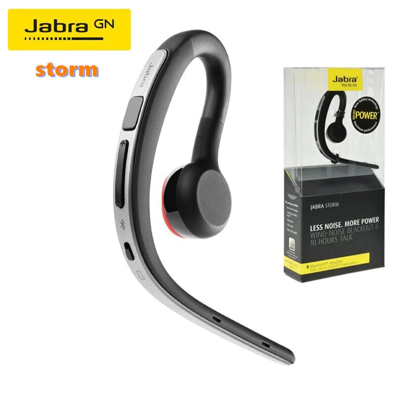 Super Jabra storm Bluetooth Handsfree Earphones Ear Hook Wireless Bluetooth Business Headset HD Voice Stereo In Car Headset