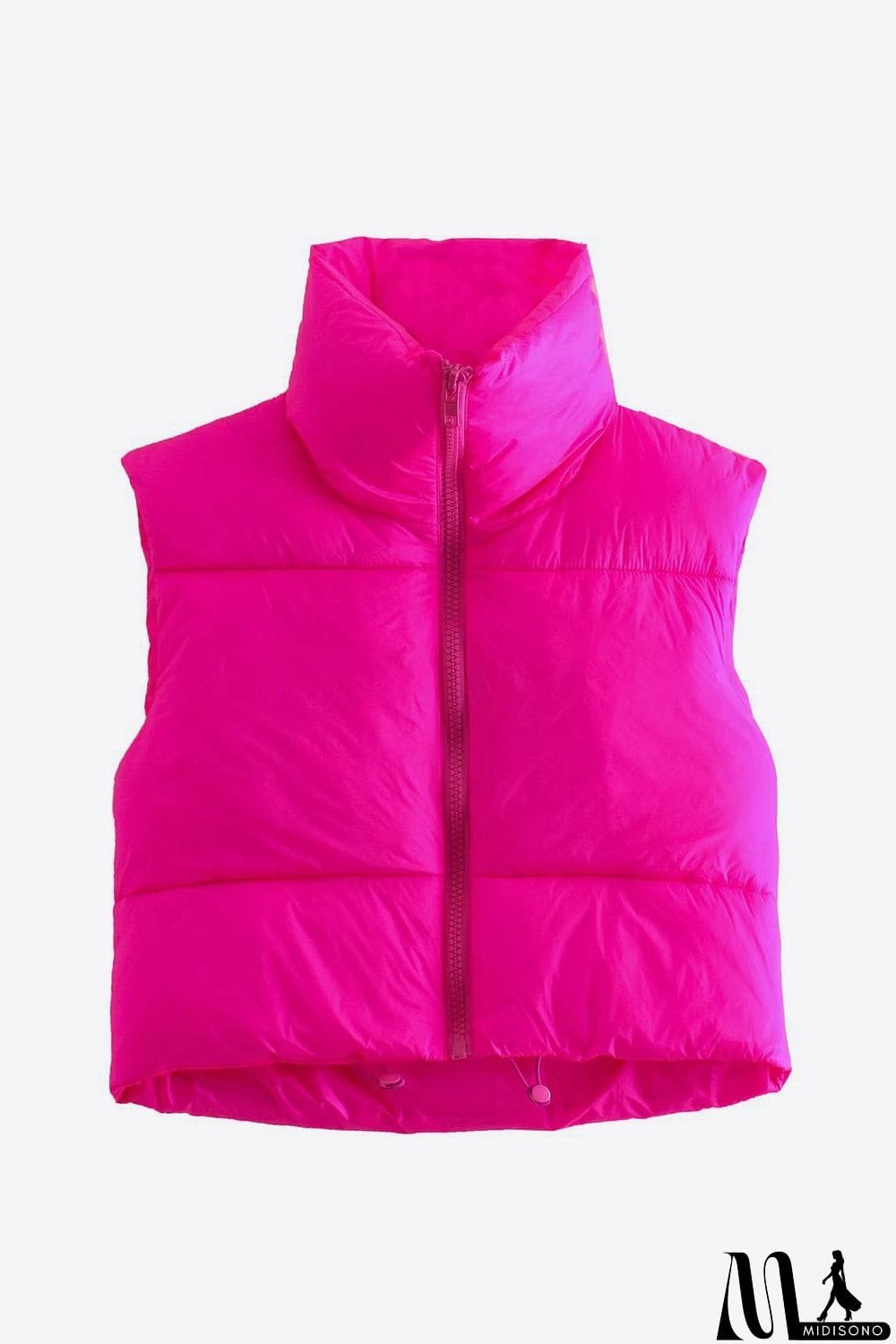 MidiSono - Zip-Up Drawstring Puffer Vest