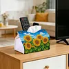 Sunflower Diamond Painting Tissue Box 7.48x5.12Inch Diamond Art Tissue Box 5D Diamond Art Tissue Cover for Kitchen Restaurant Bar Office Parties