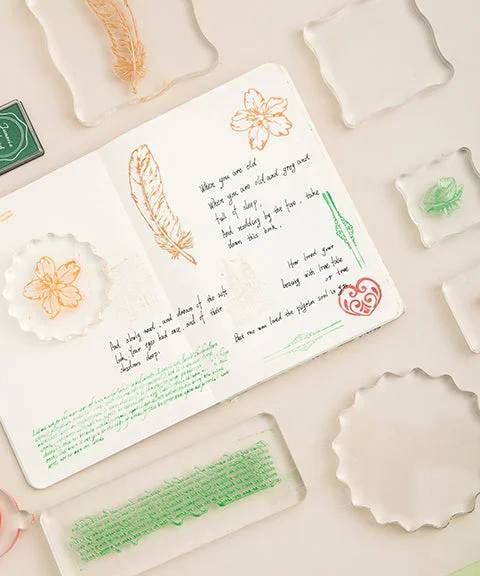 Clear Acrylic Stamp Blocks Set-Himinee.com
