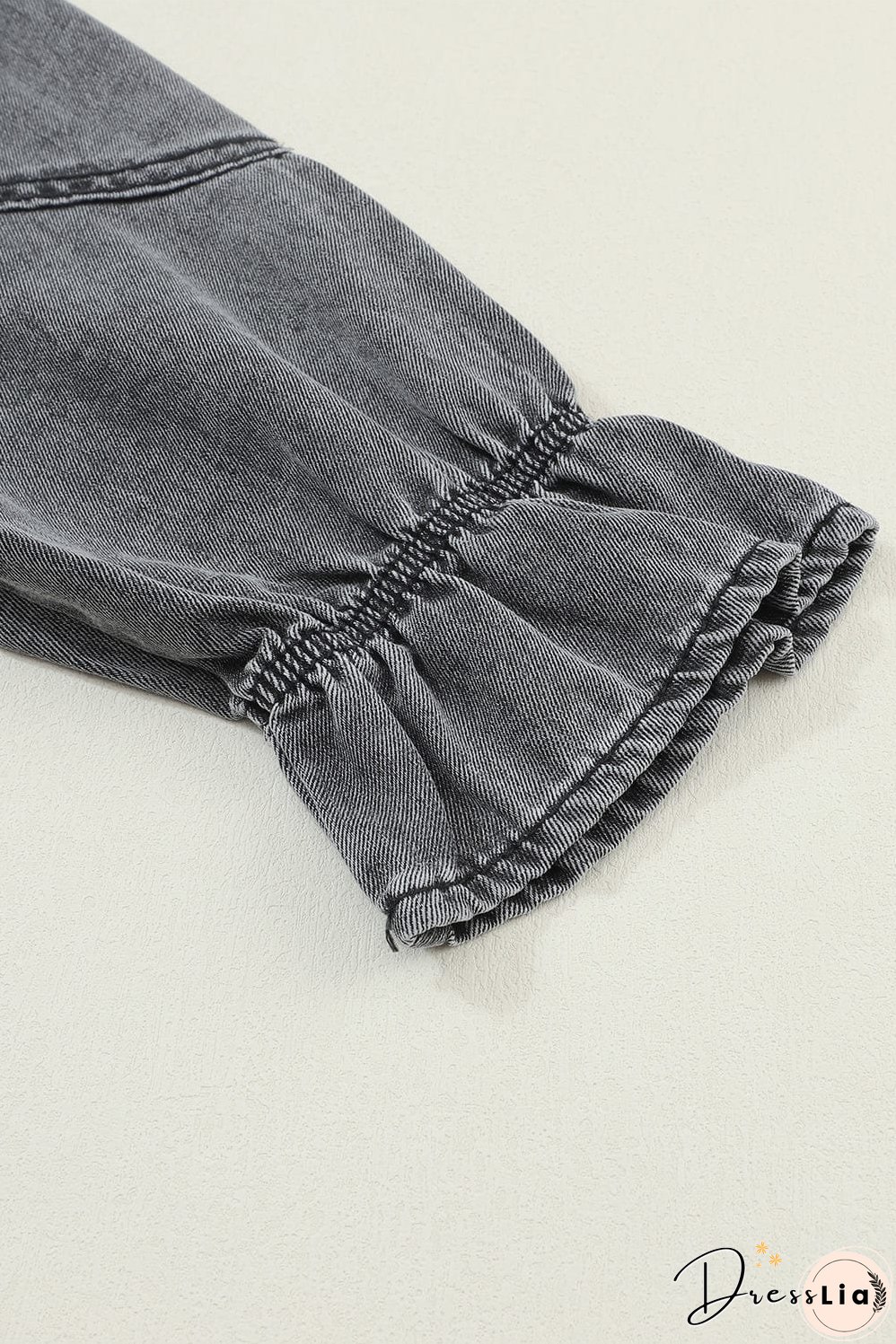 Denim Dress with Ruffles