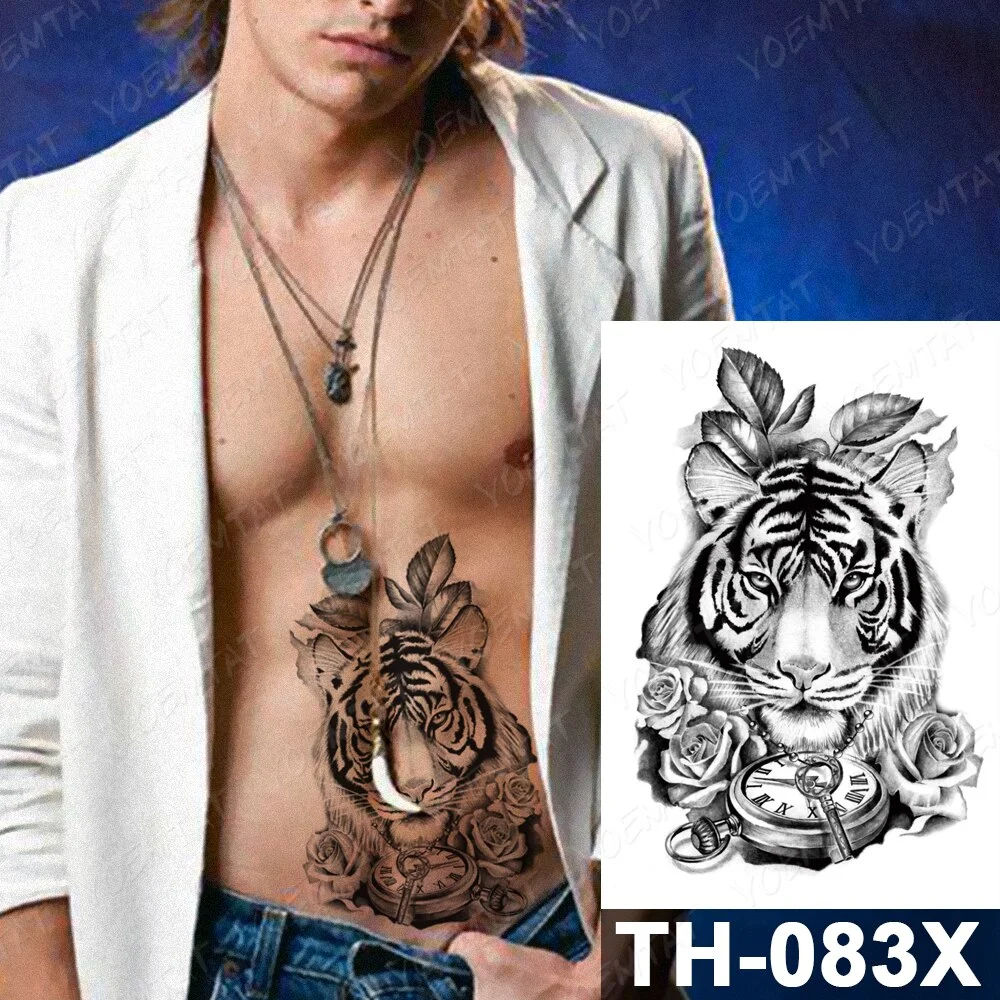 Sdrawing Temporary Tattoo Sticker Old School Lion Wolf Flash Tatto Triangle Geometry Body Art Arm Fake Tatoo Men Women