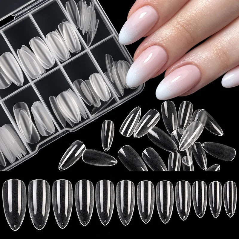 120Pcs False Full Nail Tips Quick Building Mold Tips Nail Dual Forms Finger Extension Nail Art UV extension Easy Find Nail Tools-Nail Inspo