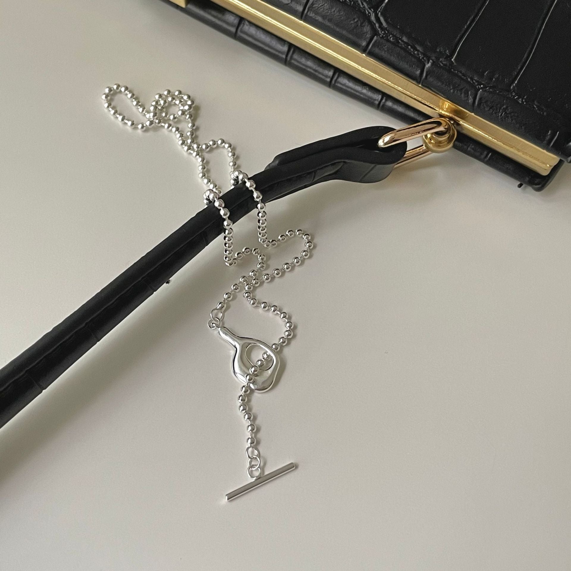 925 Sterling Silver IG Style Chain Geometric Silver Necklaces