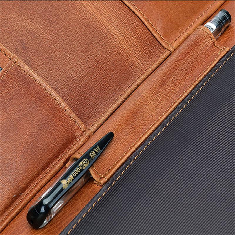 Vintage Leather Business Large-Capacity Clutch