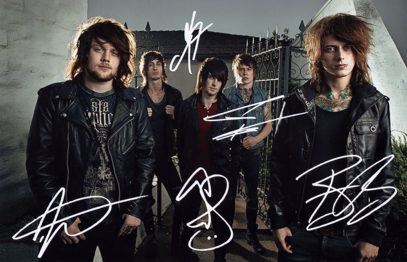 ASKING ALEXANDRIA ENTIRE GROUP AUTOGRAPH SIGNED PP Photo Poster painting POSTER