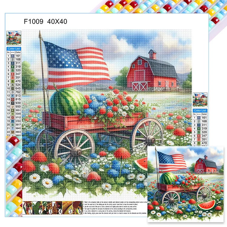 Independence Day Garden 40*40CM (Canvas) Full Square Drill Diamond Painting gbfke