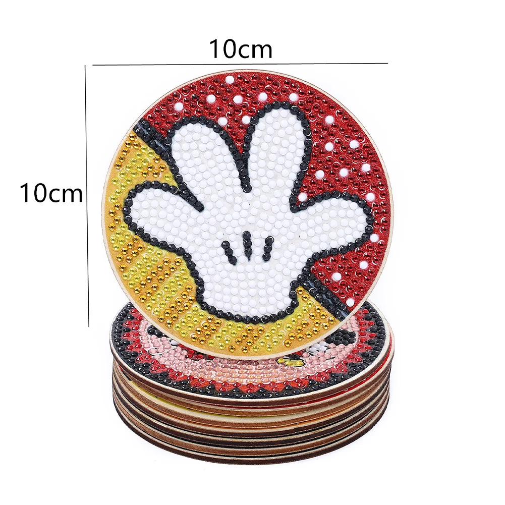 8pcs Mickey Mouse DIY Anti Slip Coasters Stackable Creative for Tabletop Protection