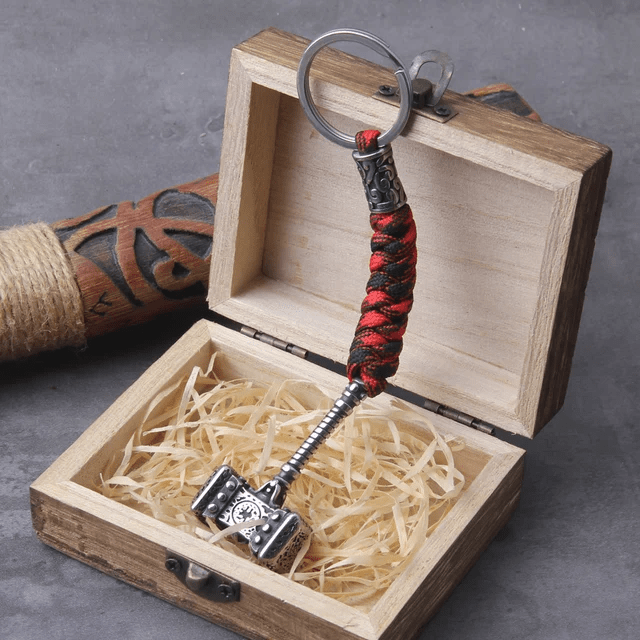 Coutureaura Vikings Thor's Hammer Survival Rope Keychain