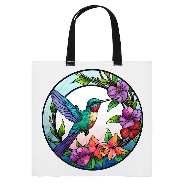 Shopper Bag - Glass Art - Hummingbird 11CT Stamped Cross Stitch 40*40CM