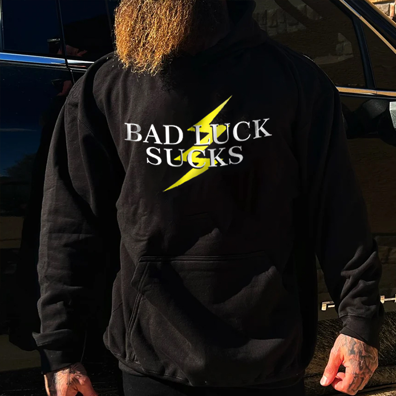 Livereid Bad Luck Sucks Printed Men's Hoodie - Livereid